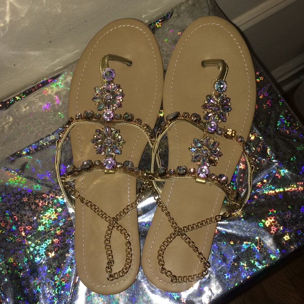 🌺Jewel encrusted sandals 🌺 NWOT